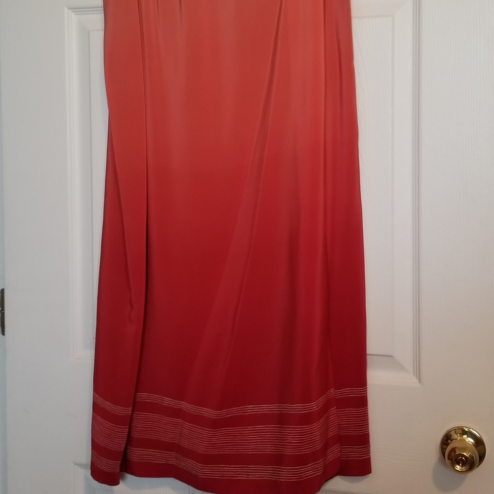 100% Salmon colored wrap skirt, longgg